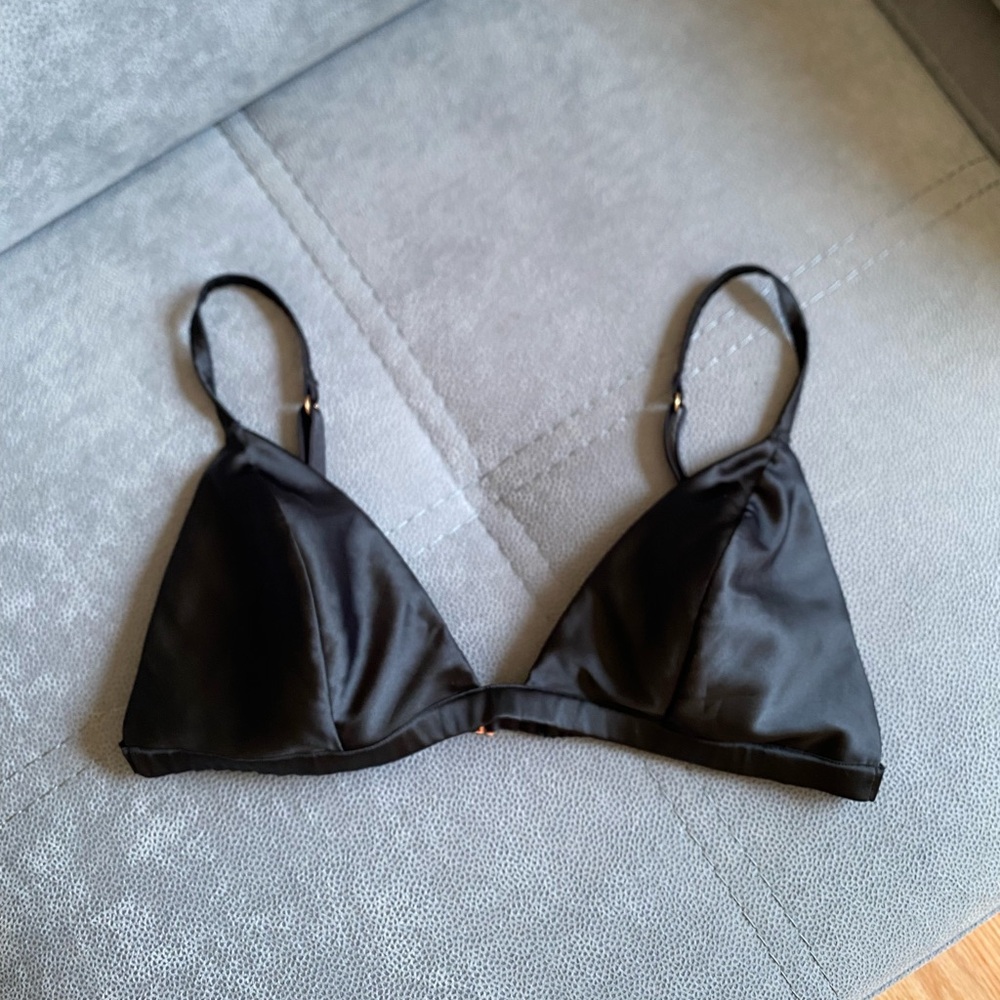 VS Black Satin Bralette